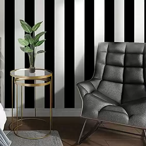 Stripe Black and White Wallpaper